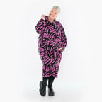 AKH Fashion 7041 Manteau, Noir-Fuchsia