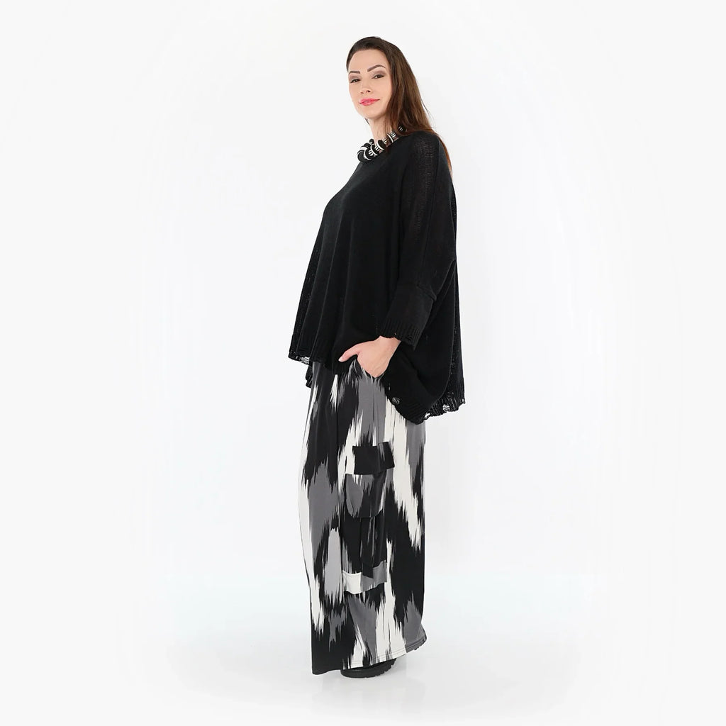 AKH Fashion 7125 Trousers, Black-Grey-White