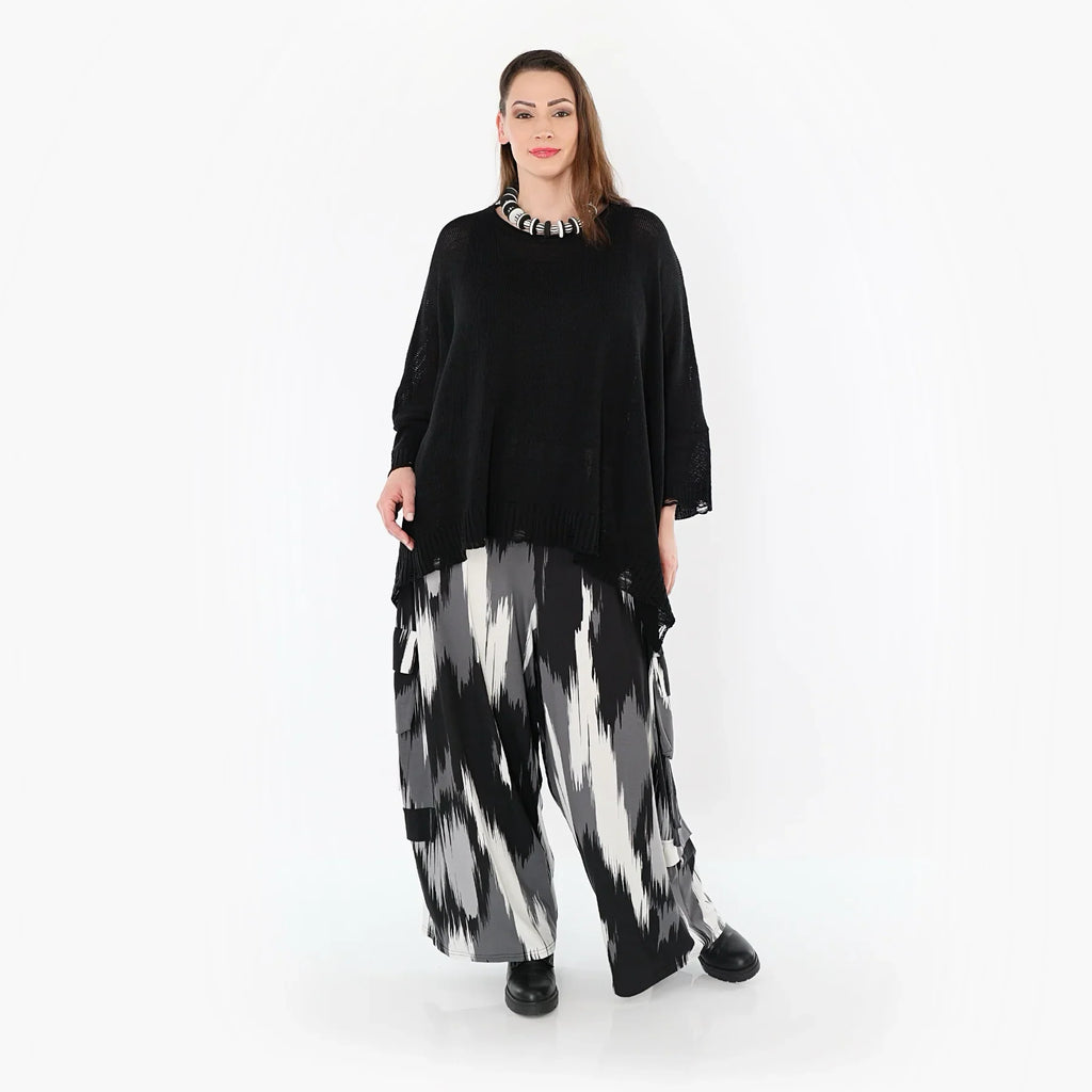 AKH Fashion 7125 Trousers, Black-Grey-White