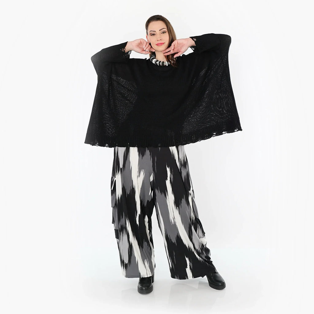 AKH Fashion 7125 Trousers, Black-Grey-White