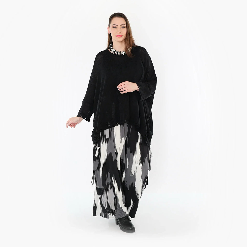 AKH Fashion 7125 Trousers, Black-Grey-White