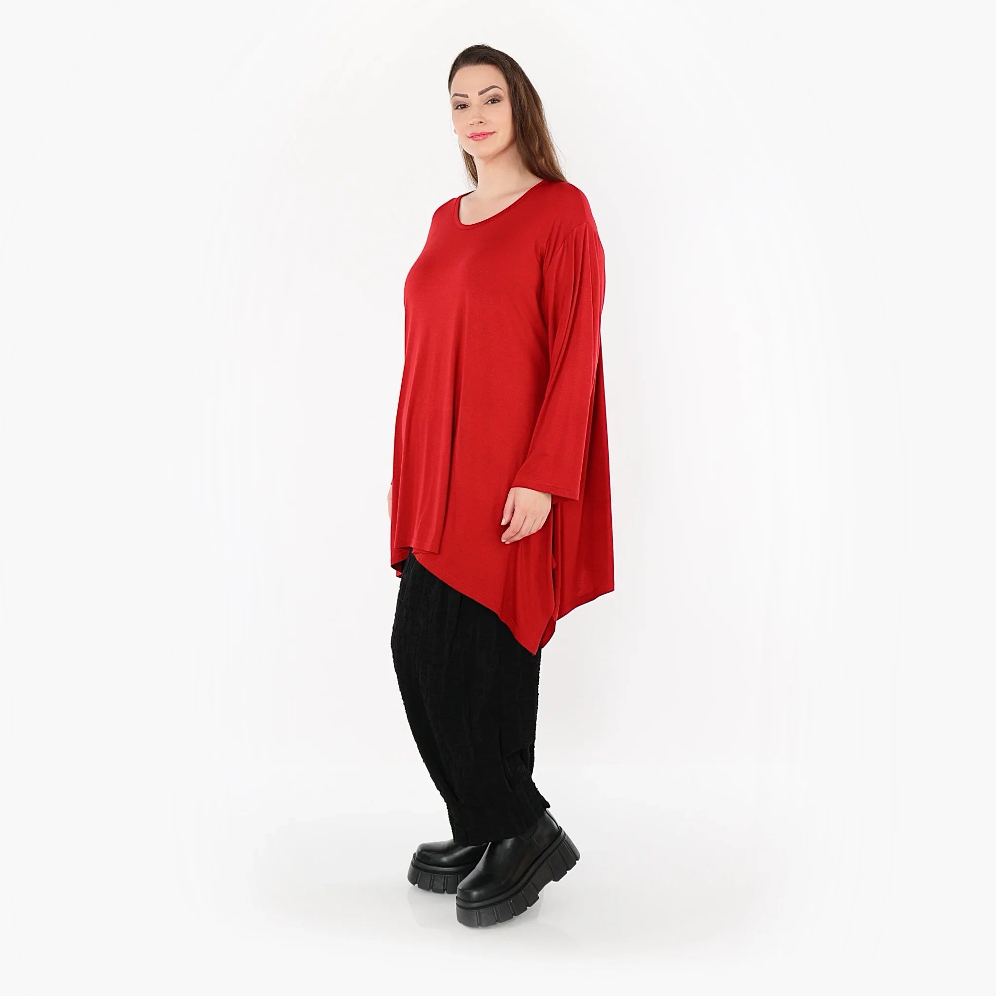AKH Fashion 1019 chemise, rouge foncé