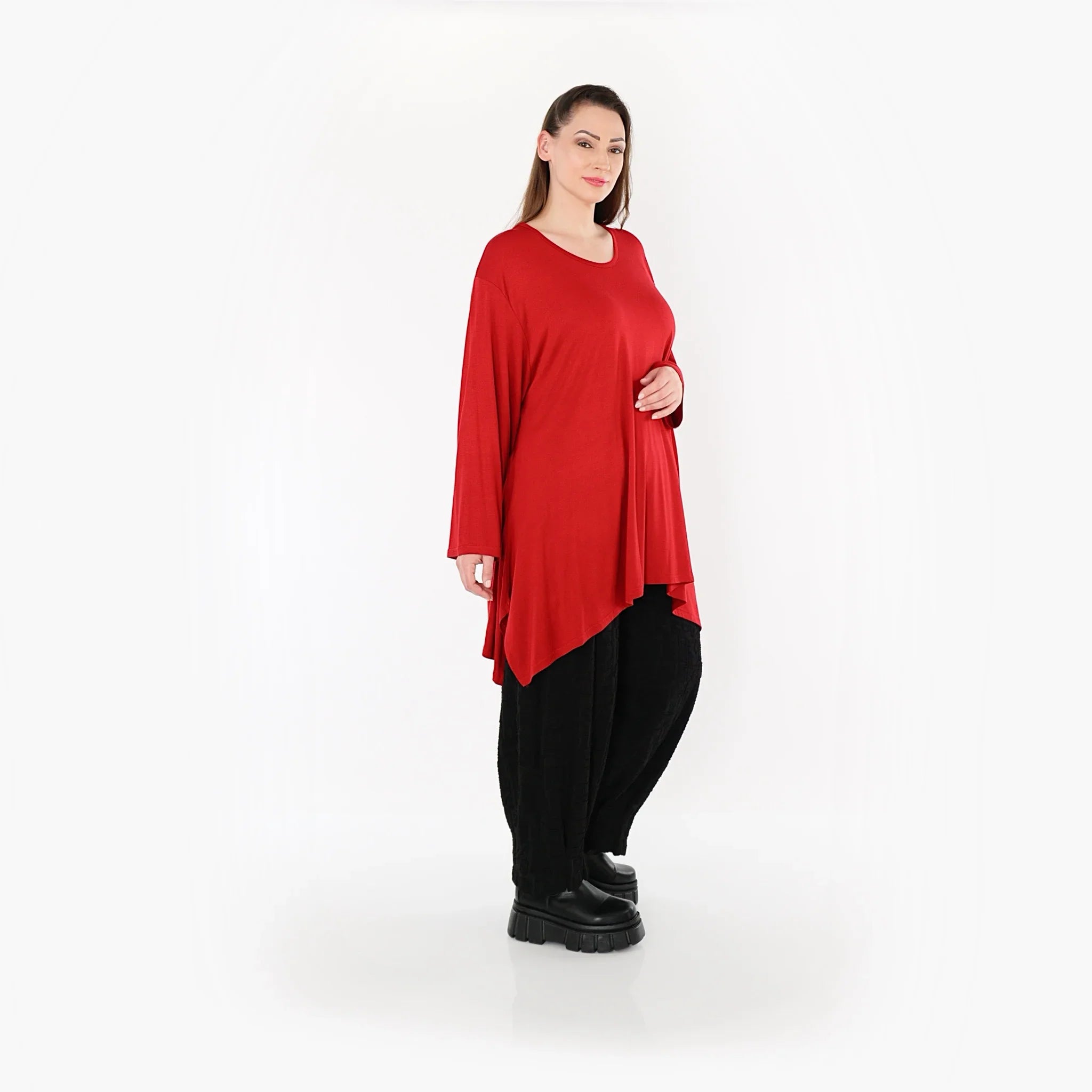 AKH Fashion 1019 chemise, rouge foncé