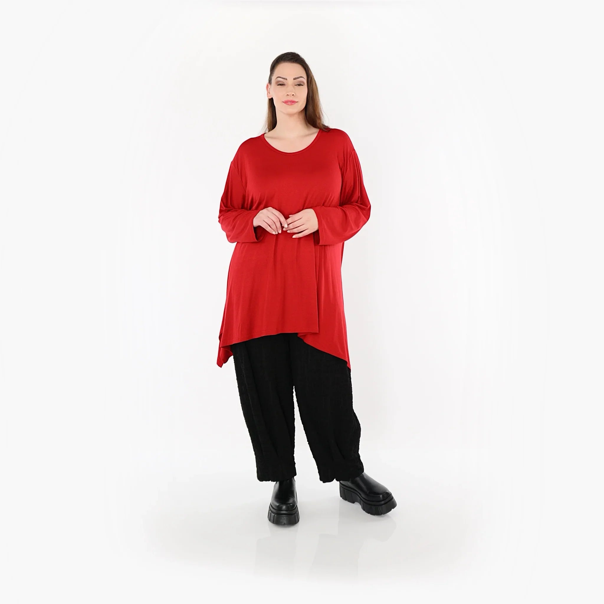 AKH Fashion 1019 chemise, rouge foncé