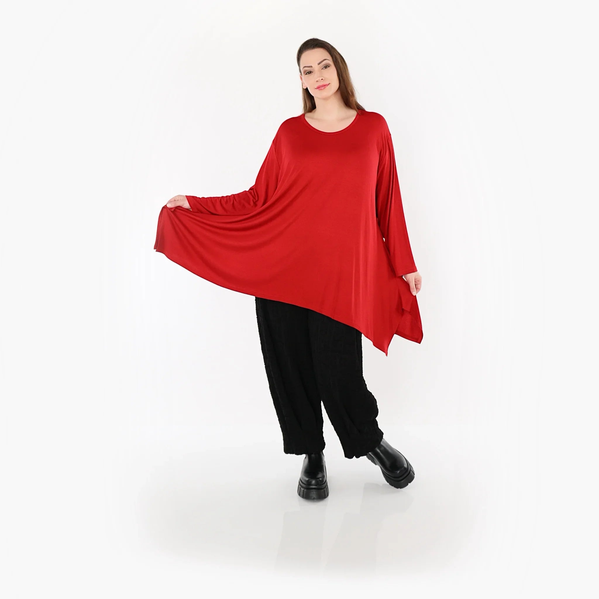AKH Fashion 1019 chemise, rouge foncé