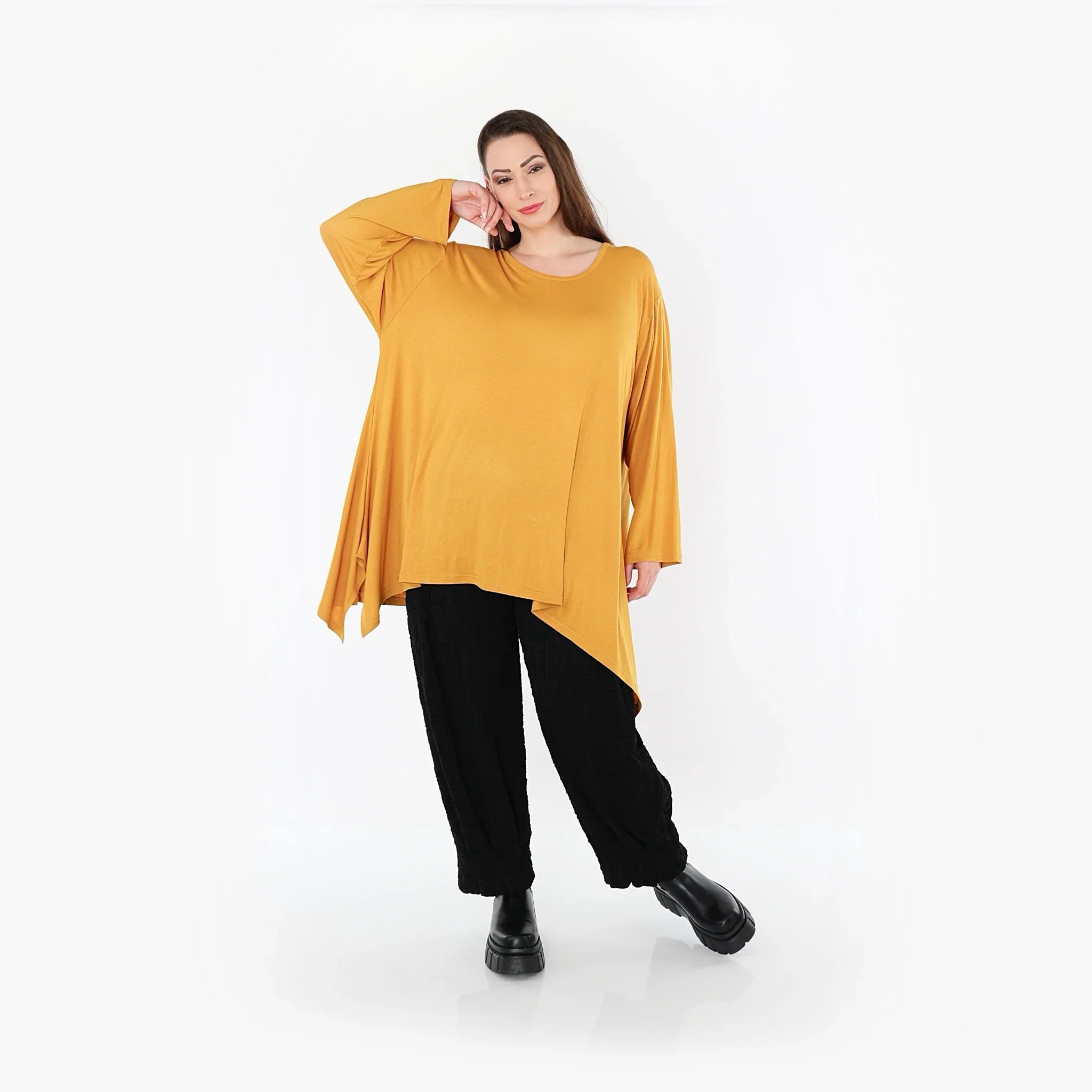 AKH Fashion 1019 Chemisier, Moutarde