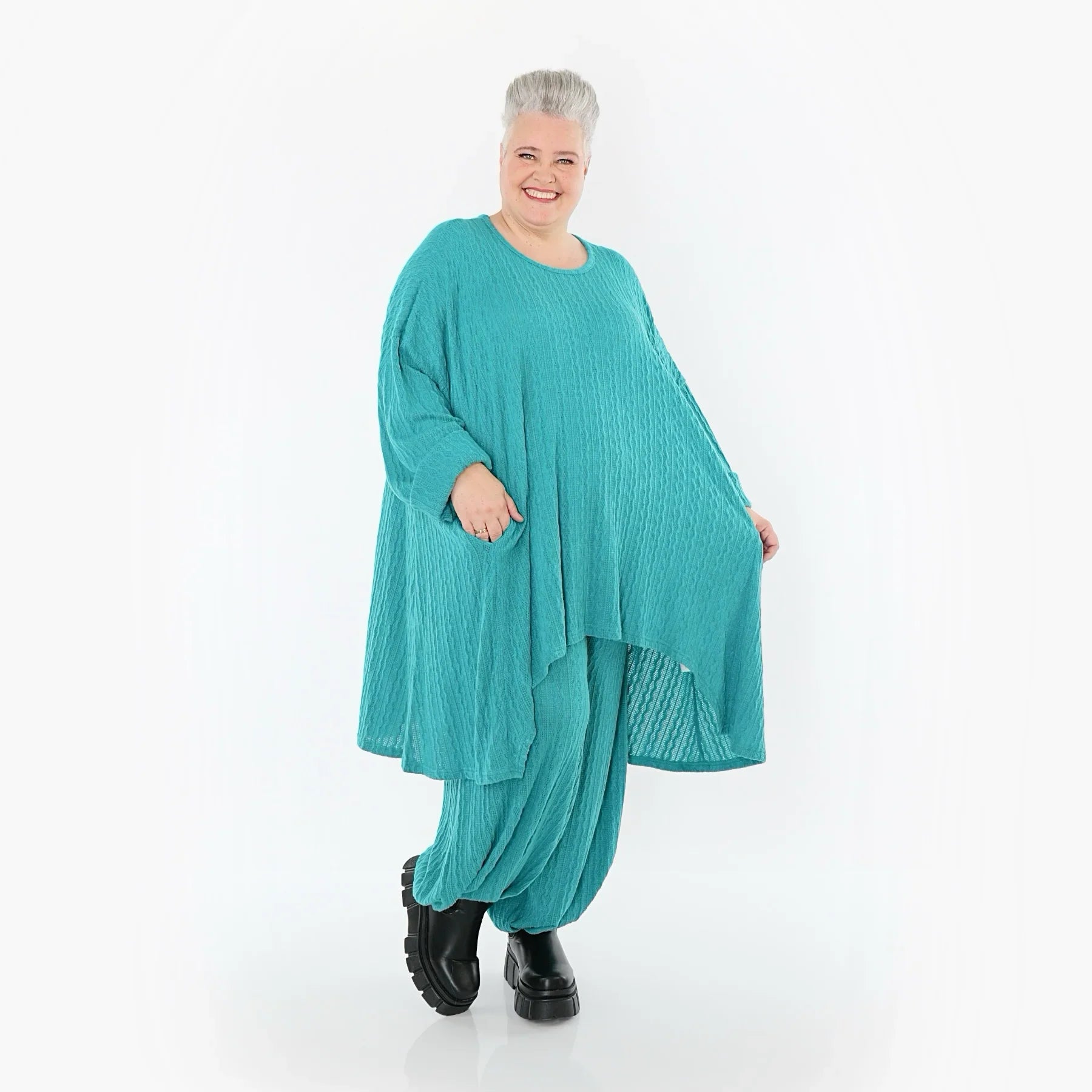 AKH Fashion 7014 Grande Chemise, Bleu pétrole