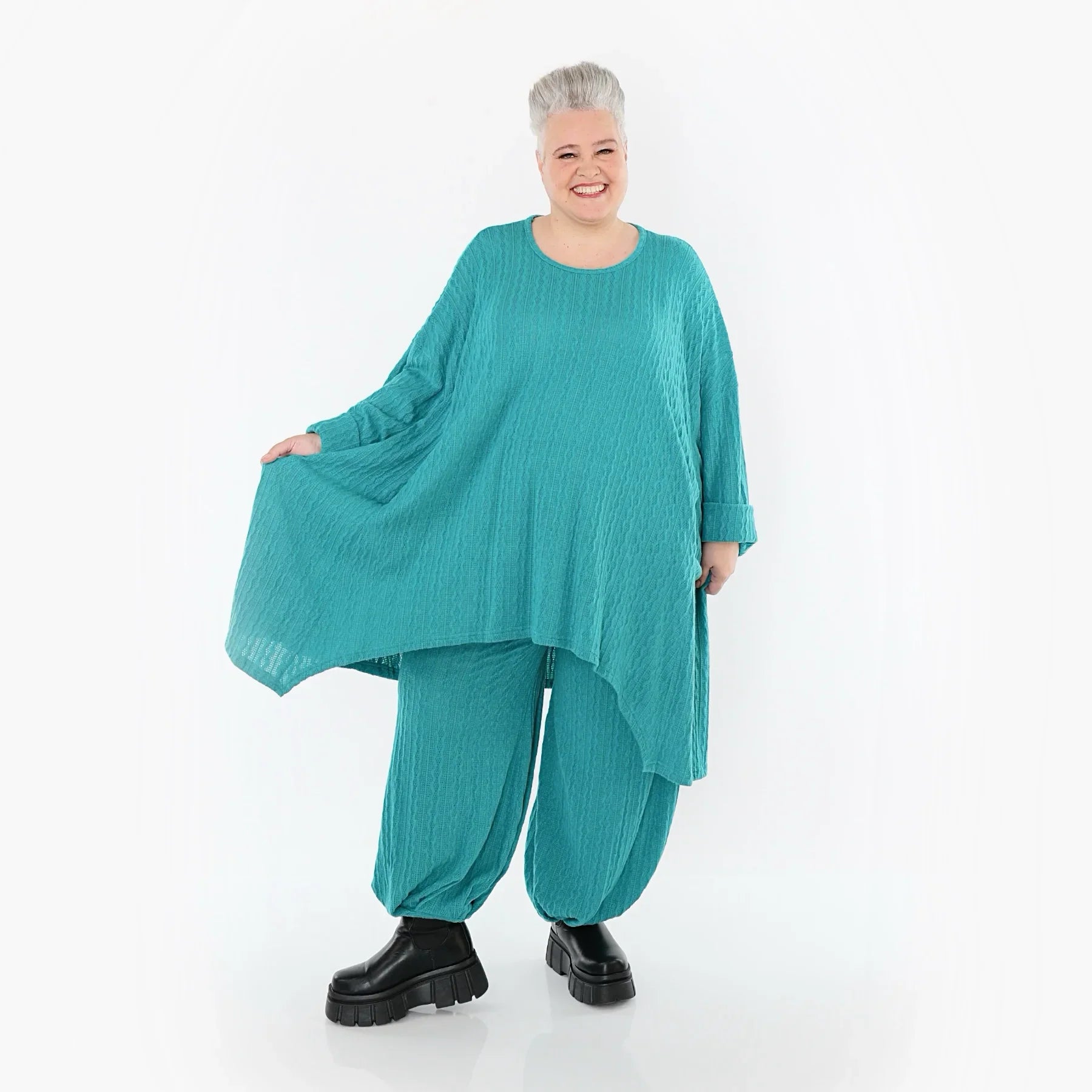 AKH Fashion 7014 Grande Chemise, Bleu pétrole