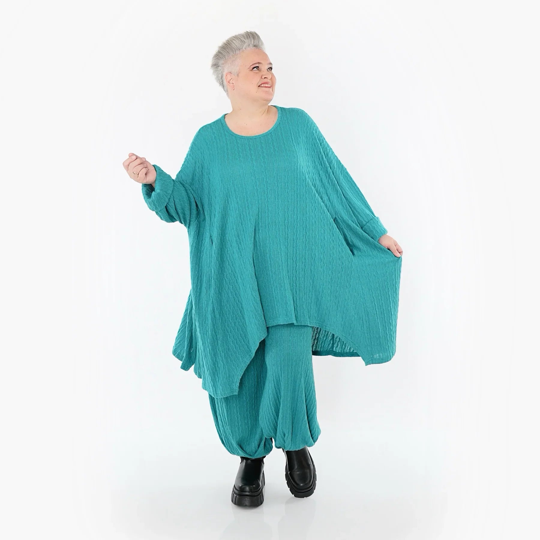 AKH Fashion 7014 Grande Chemise, Bleu pétrole