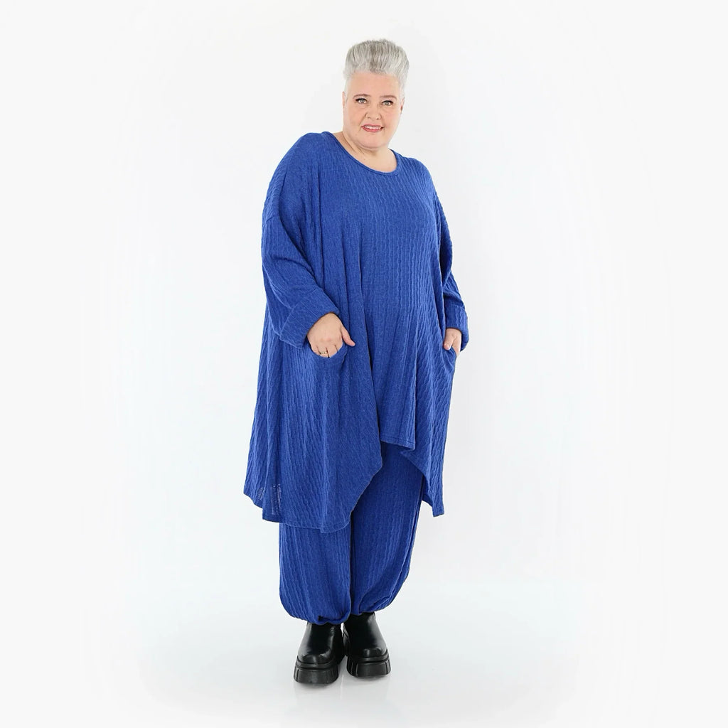 Chemise grande taille AKH Fashion 7014, bleu roi
