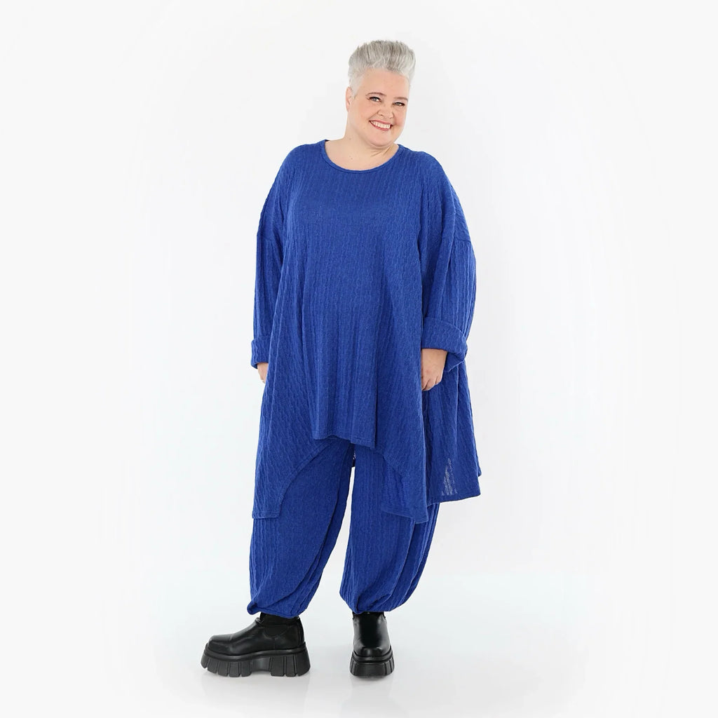 Chemise grande taille AKH Fashion 7014, bleu roi