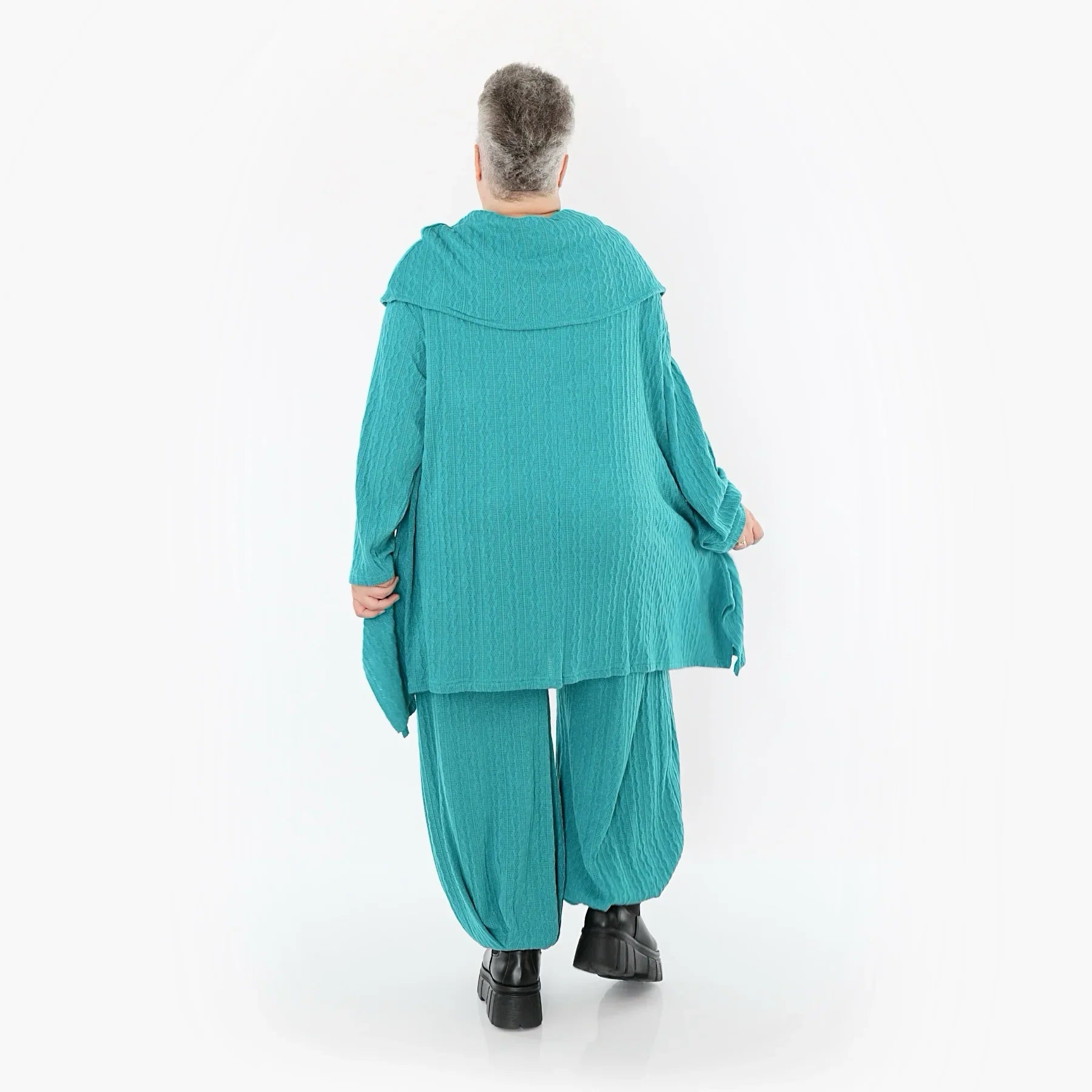 AKH Fashion 7145 Tunique Grande Taille, Bleu pétrole