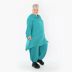 AKH Fashion 7145 Tunique Grande Taille, Bleu pétrole