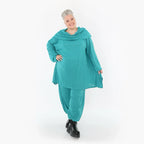 AKH Fashion 7145 Tunique Grande Taille, Bleu pétrole