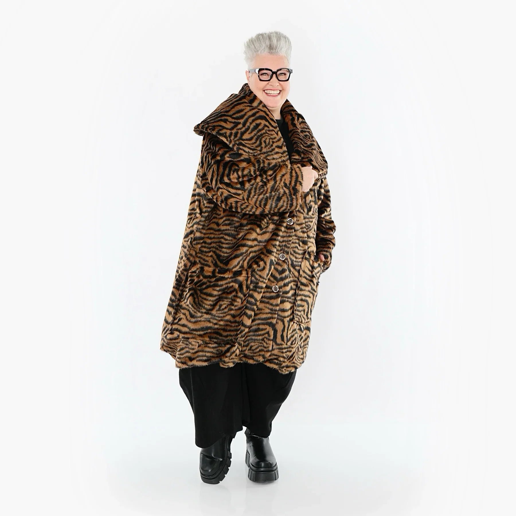 AKH Fashion 1776 Manteau, Cognac-Noir