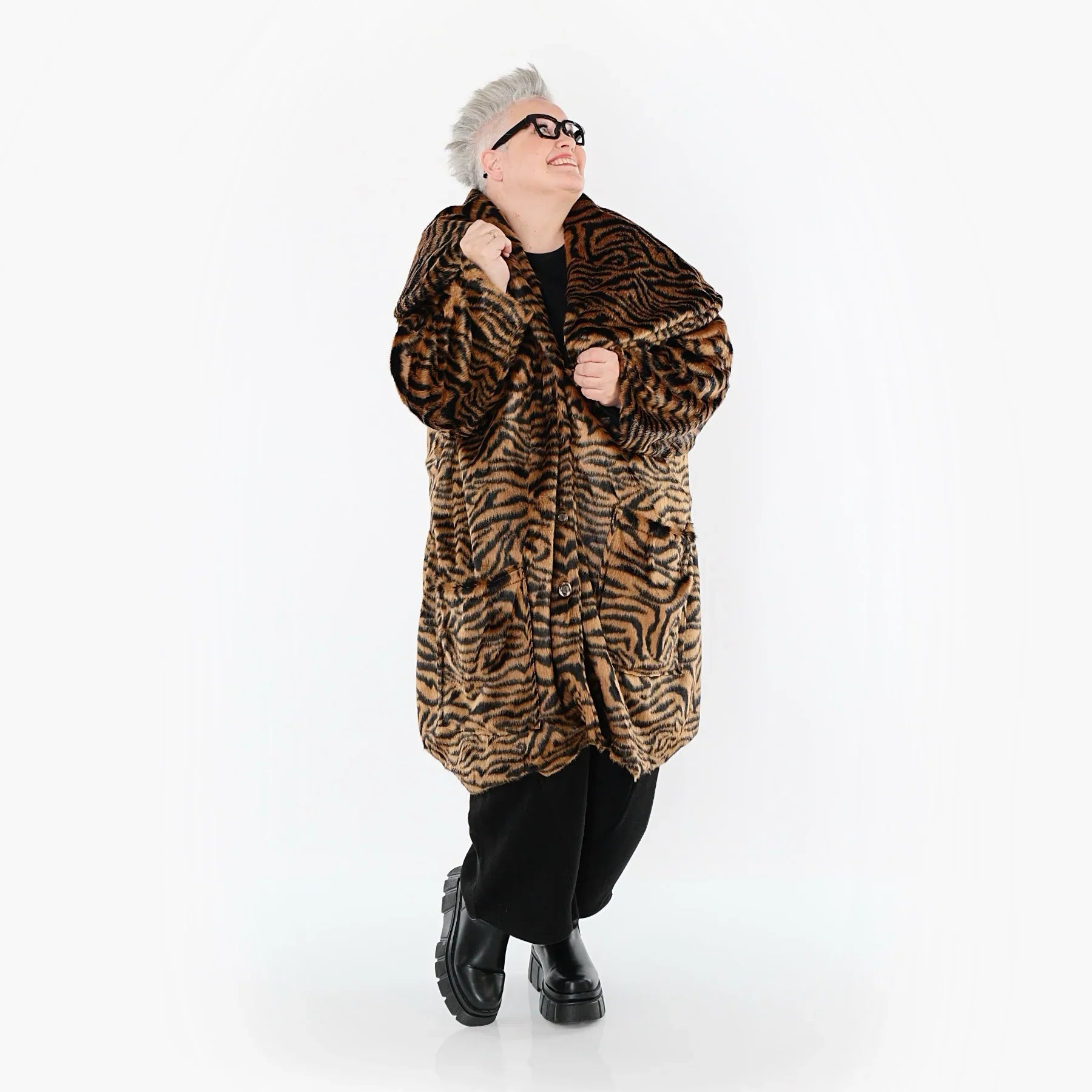 AKH Fashion 1776 Manteau, Cognac-Noir