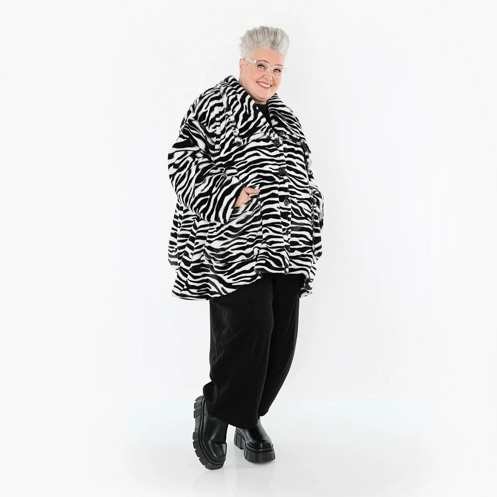 AKH Fashion 6749 Veste, Noir-Blanc
