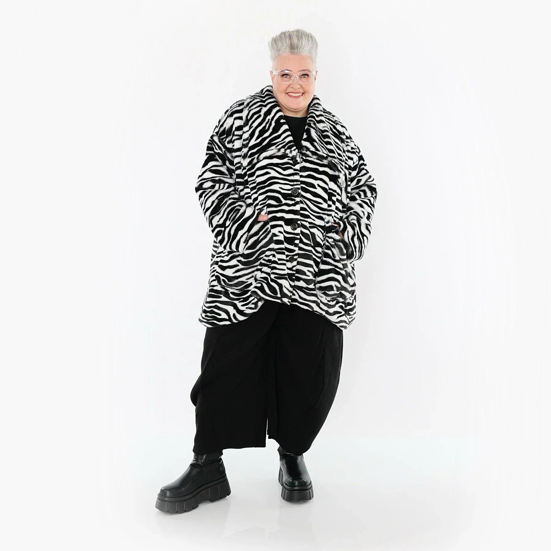 AKH Fashion 6749 Veste, Noir-Blanc