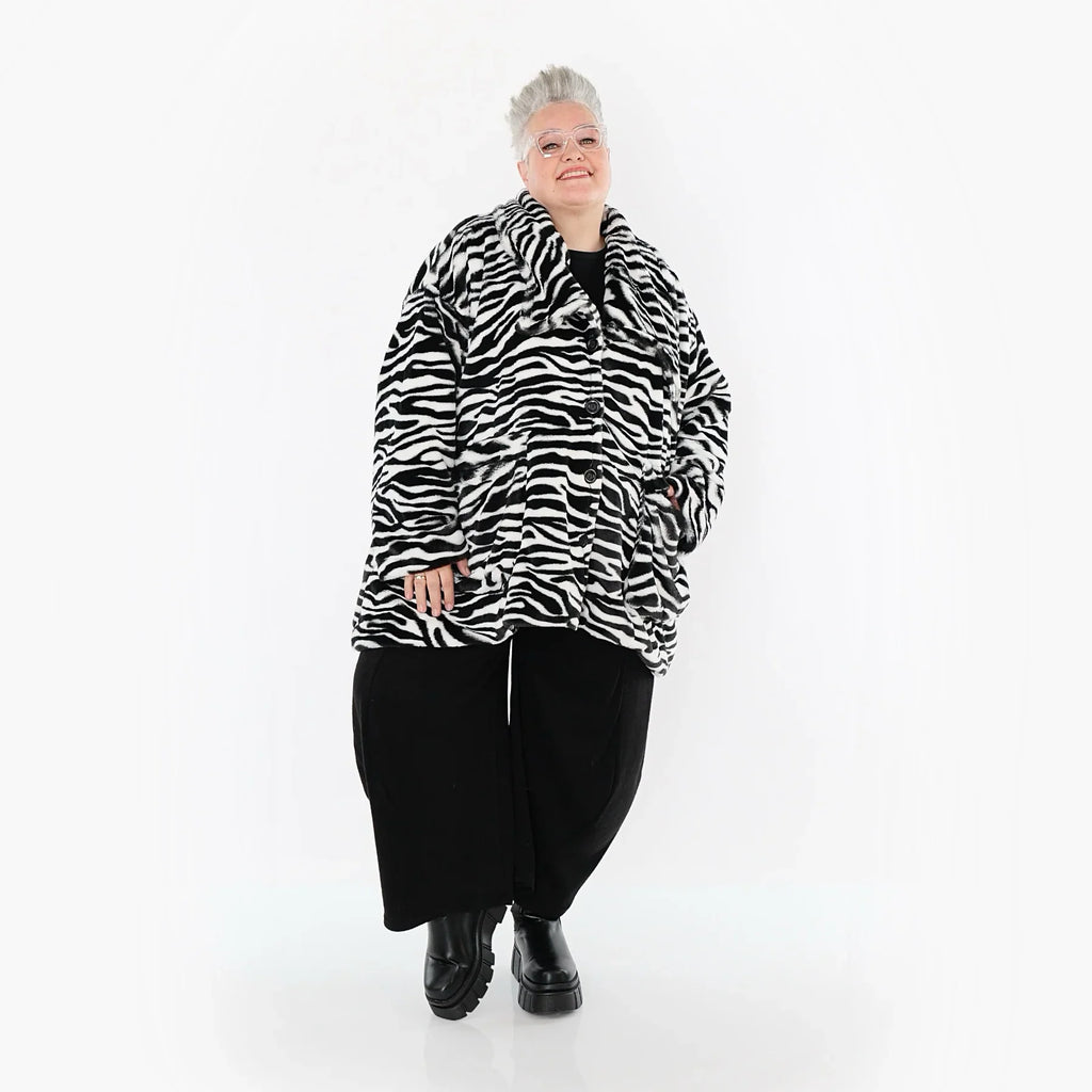 AKH Fashion 6749 Veste, Noir-Blanc