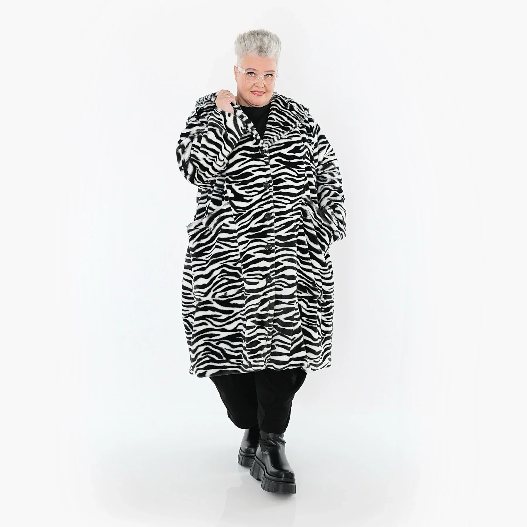AKH Fashion 6889 Veste, Noir et Blanc