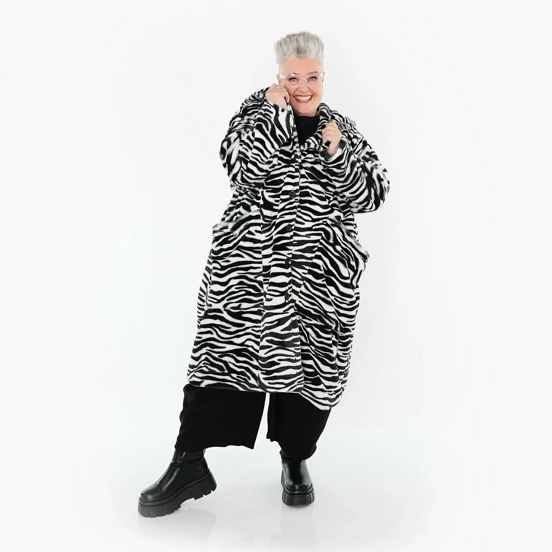 AKH Fashion 6889 Veste, Noir et Blanc