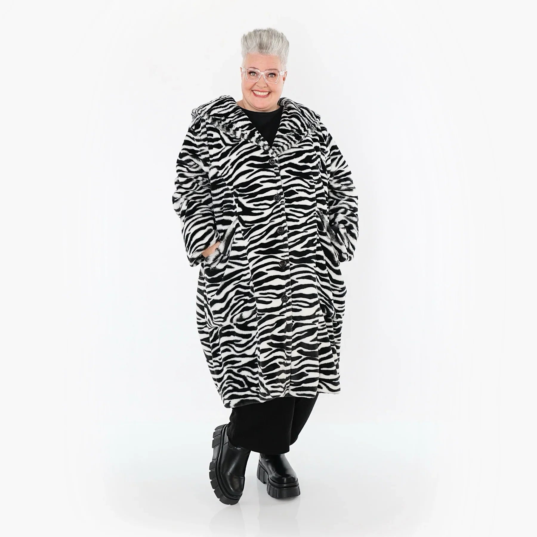 AKH Fashion 6889 Veste, Noir et Blanc