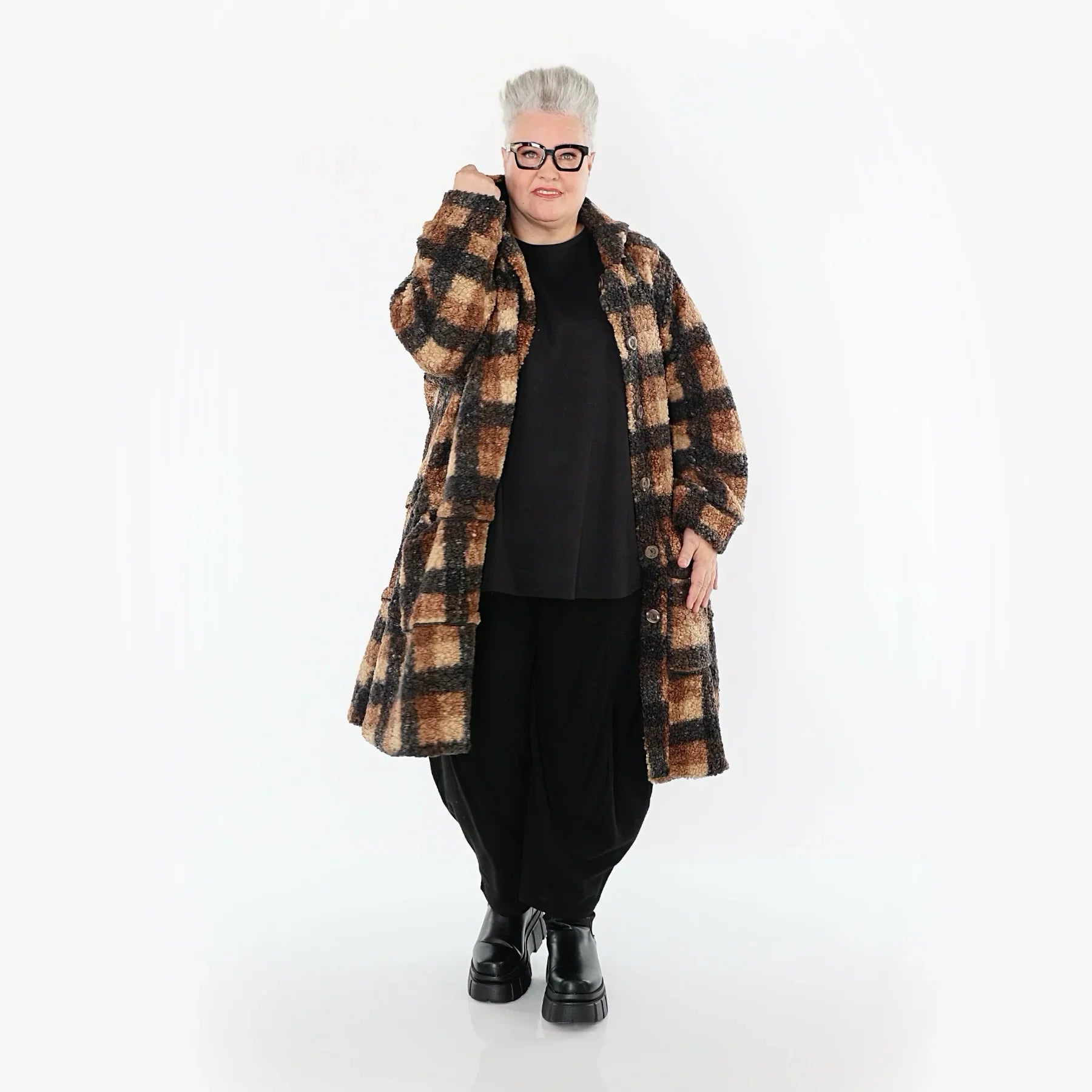 AKH Fashion 2225 Veste, Cognac-Beige-Gris