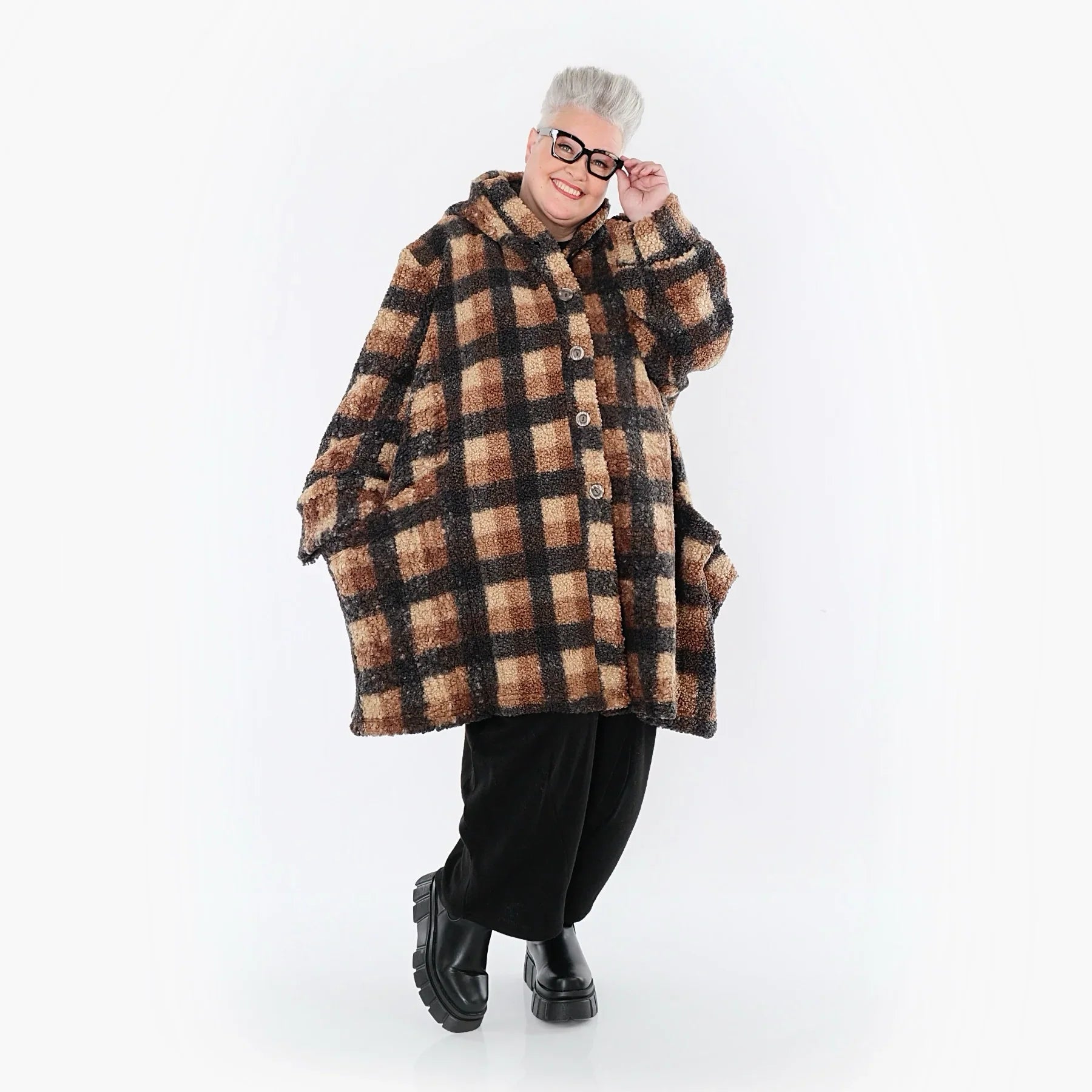 AKH Fashion 6660 Veste, Cognac-Beige-Gris