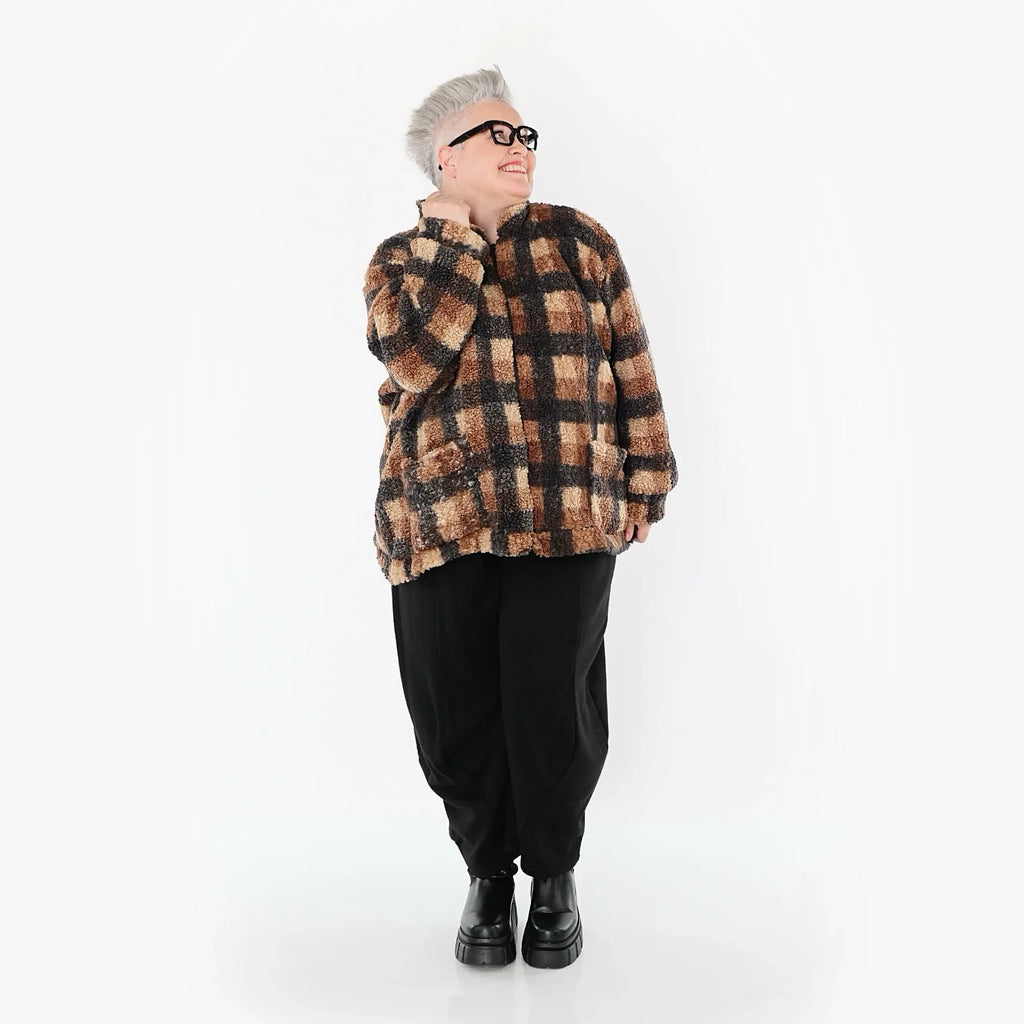 AKH Fashion 7017 Veste, Cognac-Beige-Gris