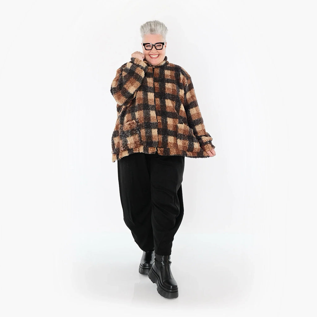 AKH Fashion 7017 Veste, Cognac-Beige-Gris