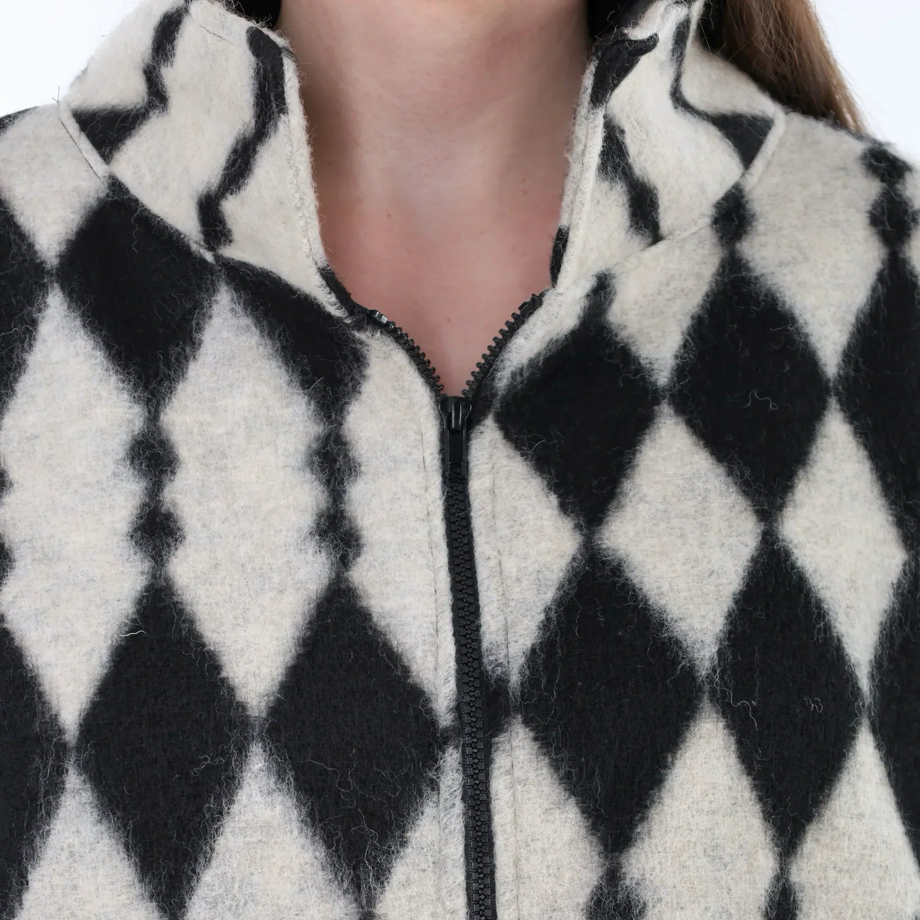 AKH Fashion 6656 Manteau, Écru-Noir