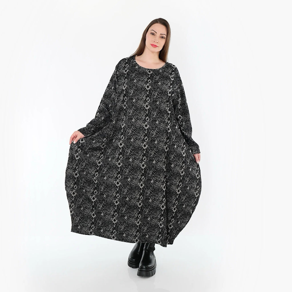 AKH Fashion 1926 Kleid, Grau-Schwarz