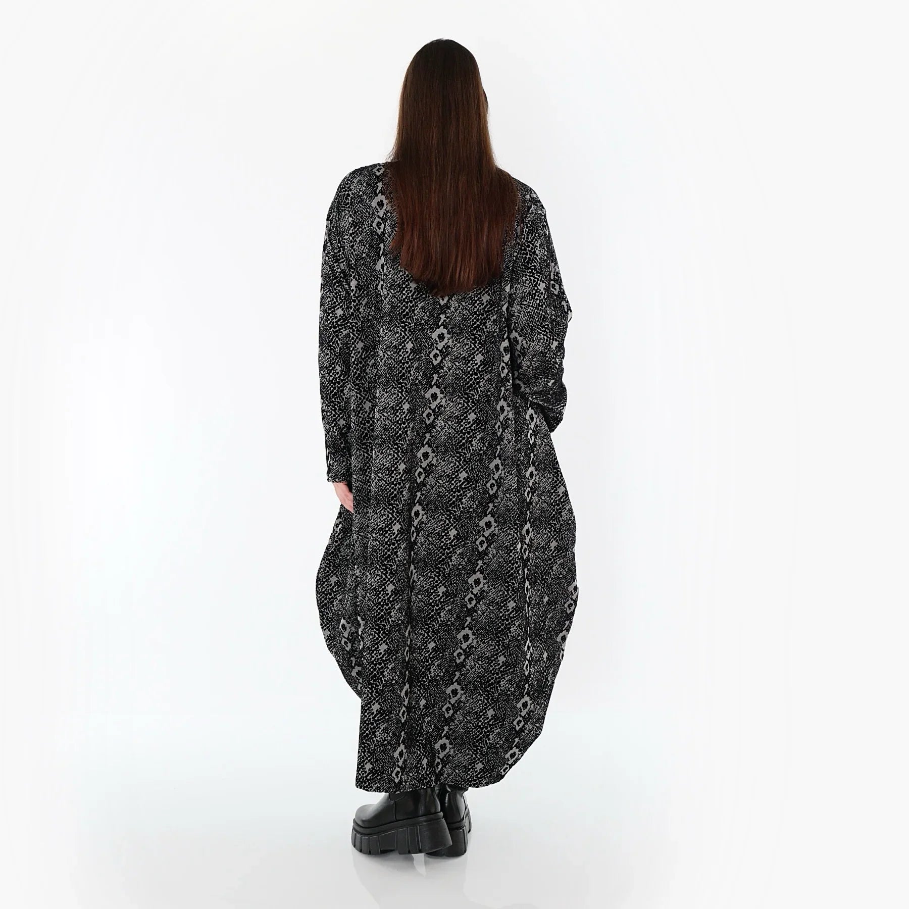 AKH Fashion 1926 Kleid, Grau-Schwarz