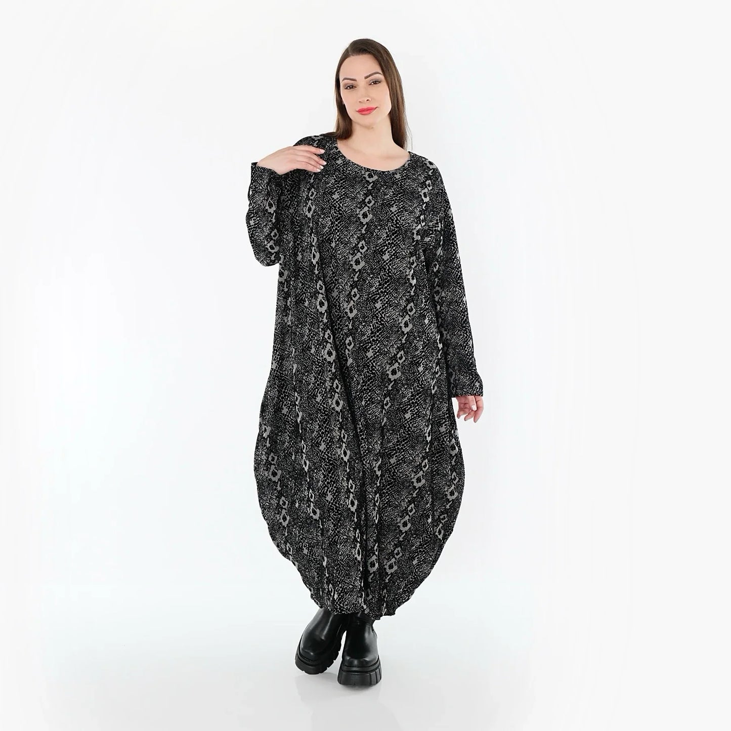 AKH Fashion 1926 Dress, Grey-Black