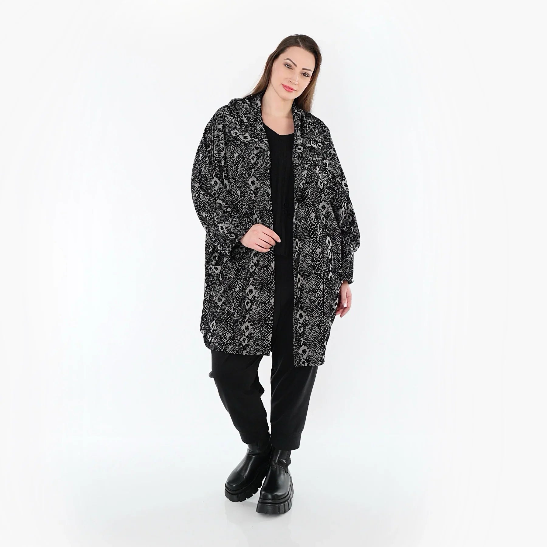 AKH Fashion 6517 Veste, Gris-Noir
