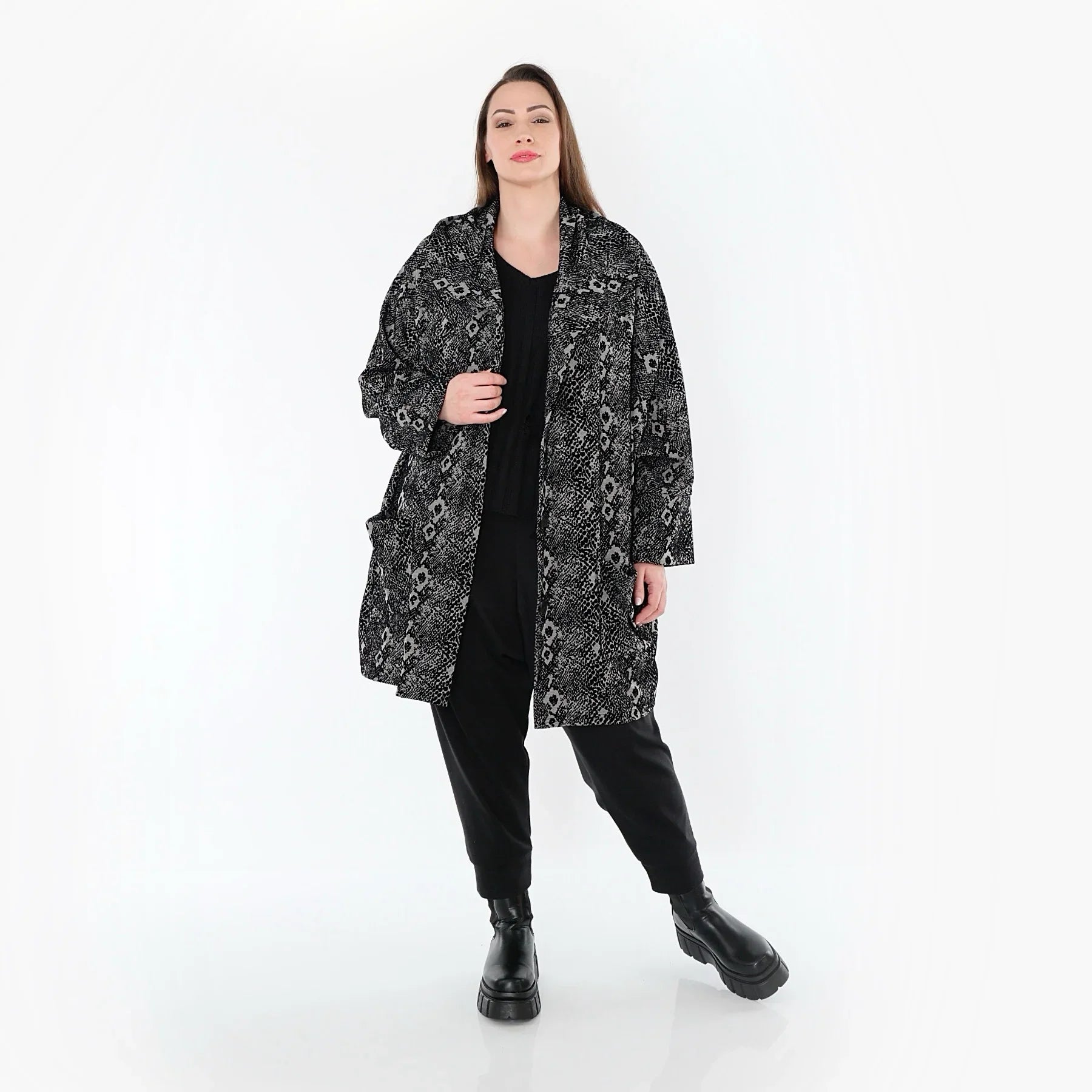 AKH Fashion 6517 Veste, Gris-Noir