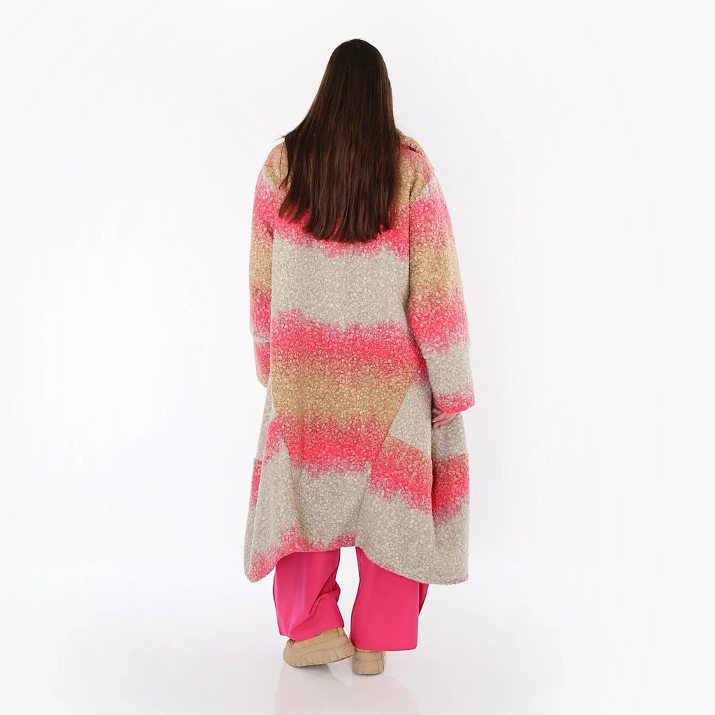 AKH Fashion 3023 Manteau, Sable-Fuchsia