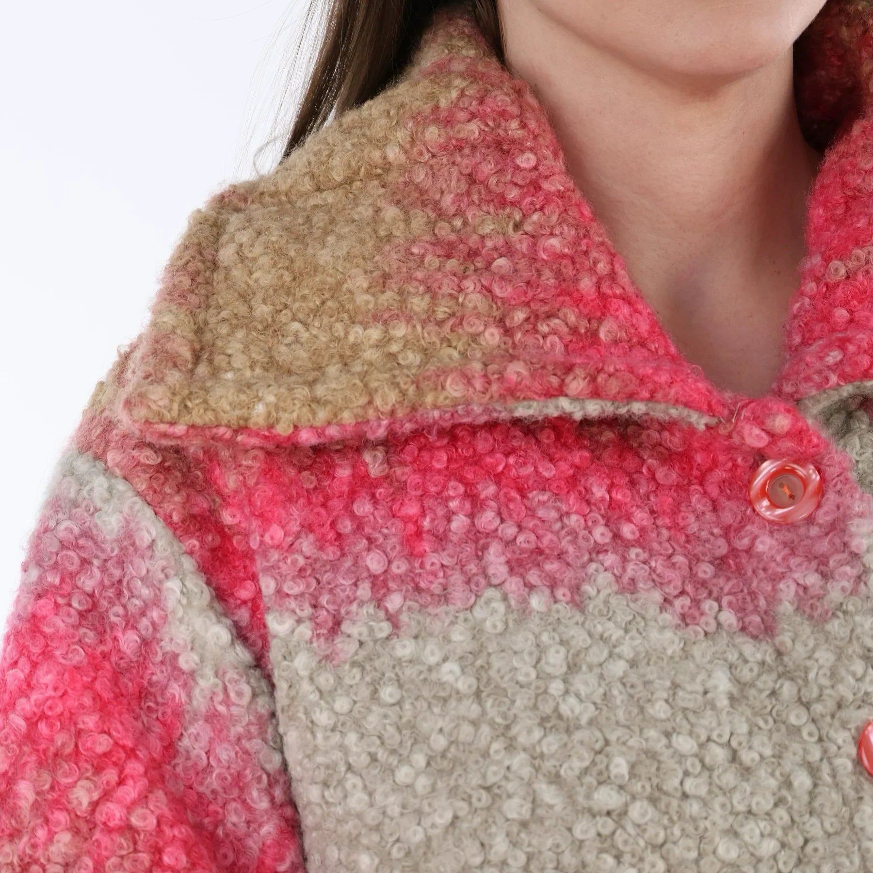 AKH Fashion 3023 Manteau, Sable-Fuchsia