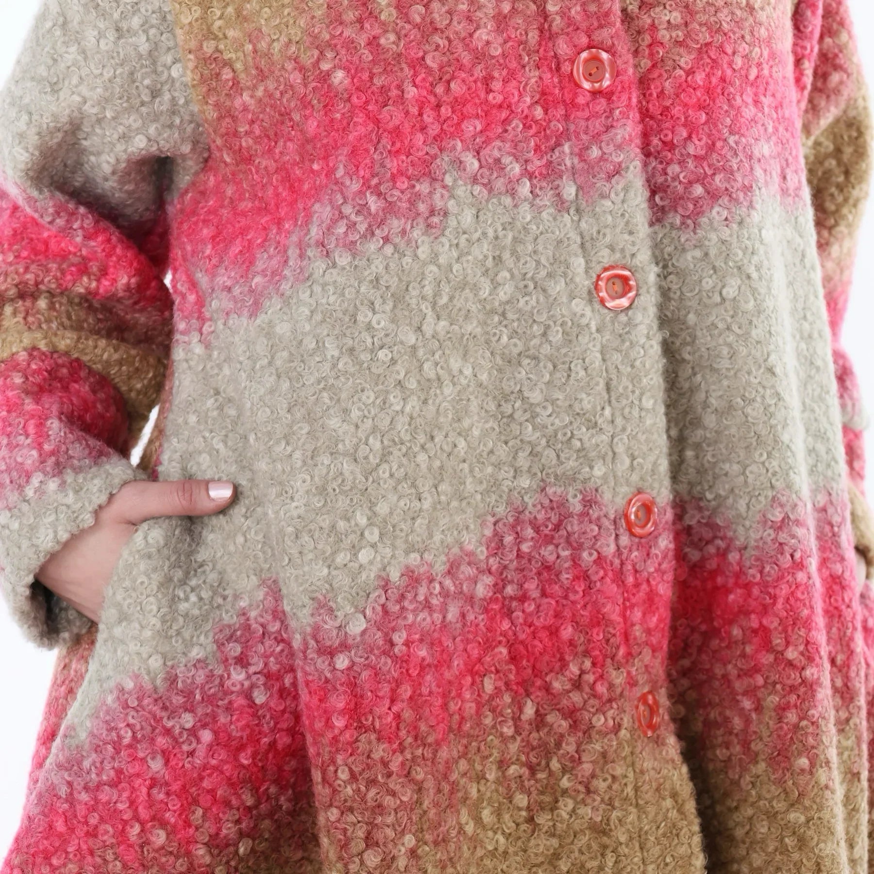 AKH Fashion 5458 Veste, Sable-Fuchsia