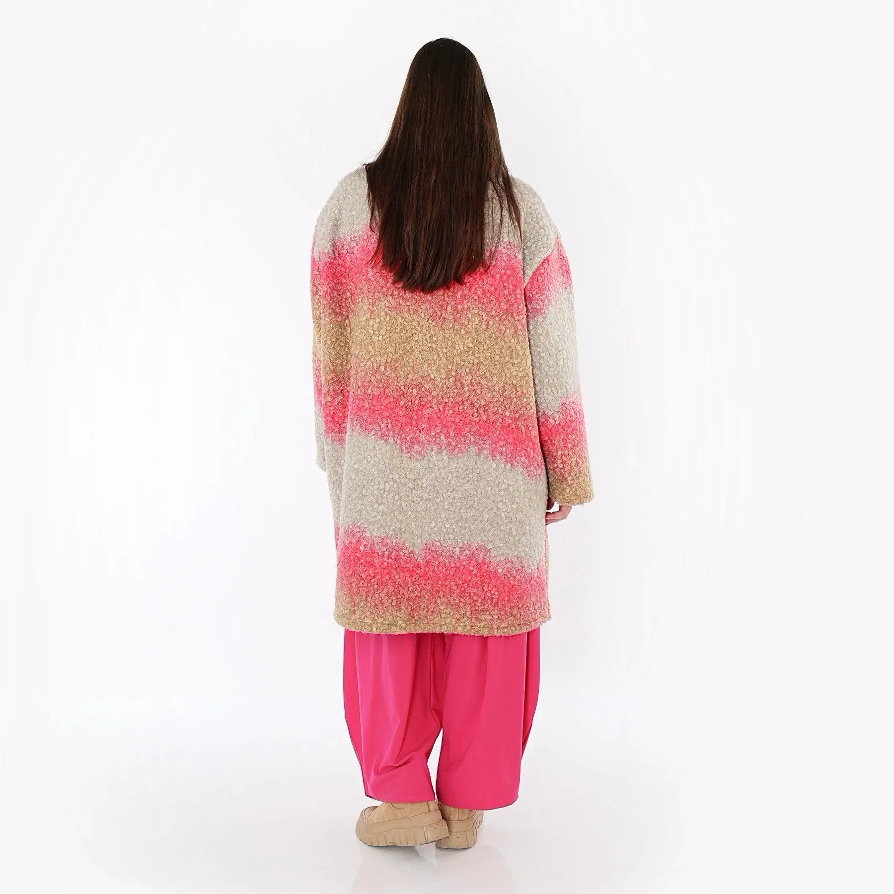 AKH Fashion 6656 Manteau, Sable-Fuchsia