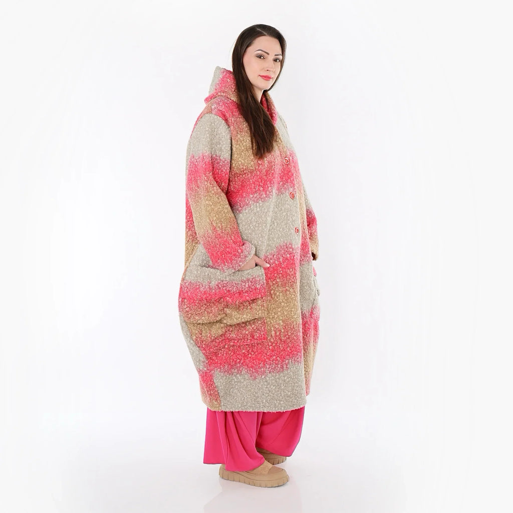 AKH Fashion 7152 Manteau, sable-fuchsia