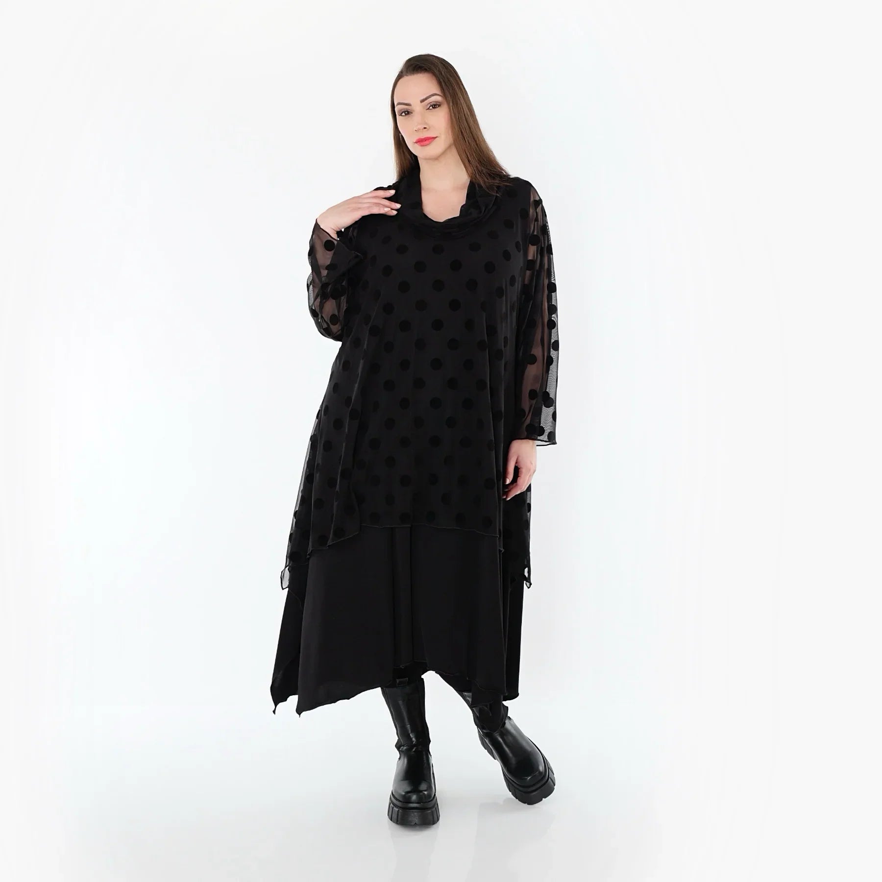 AKH Fashion 3371 Big Shirt, Noir