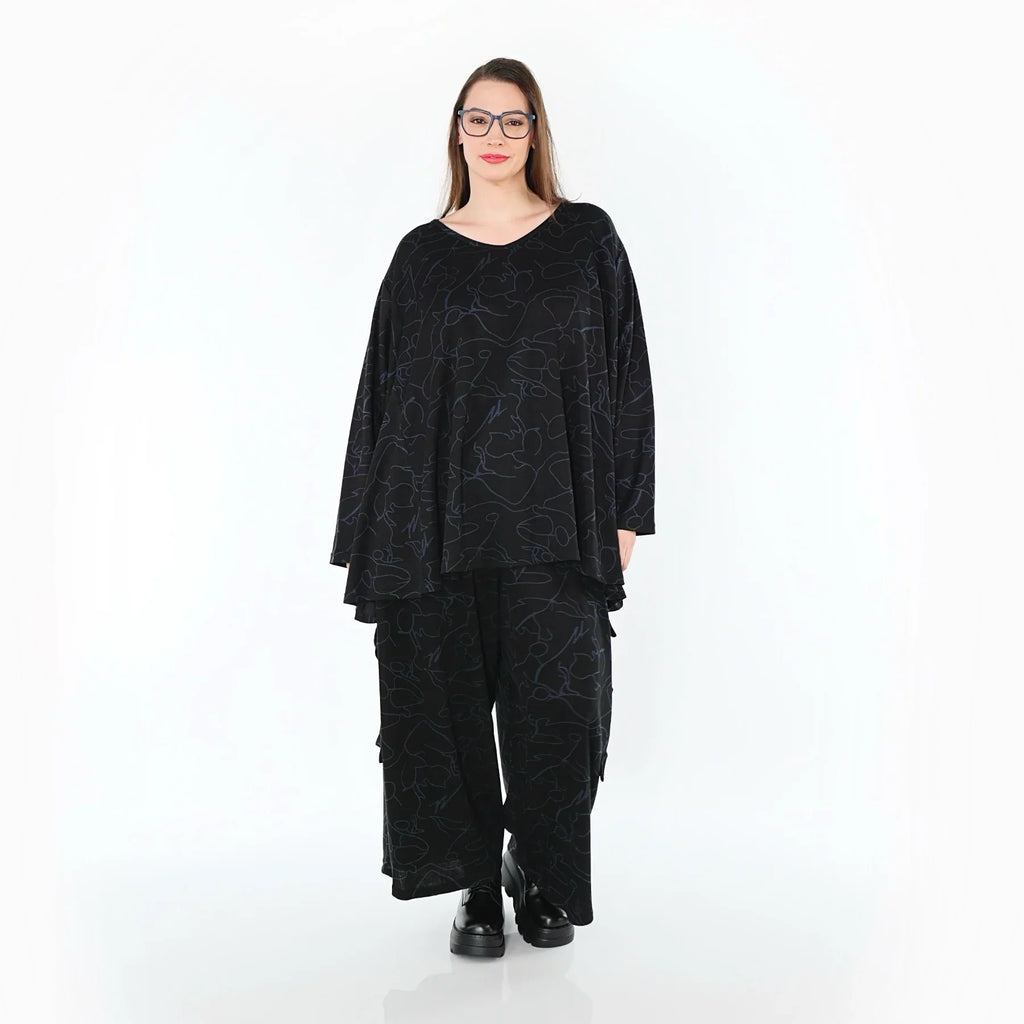 AKH Fashion 593 Big Shirt, noir-bleu