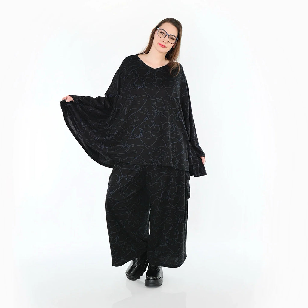 AKH Fashion 593 Big Shirt, noir-bleu