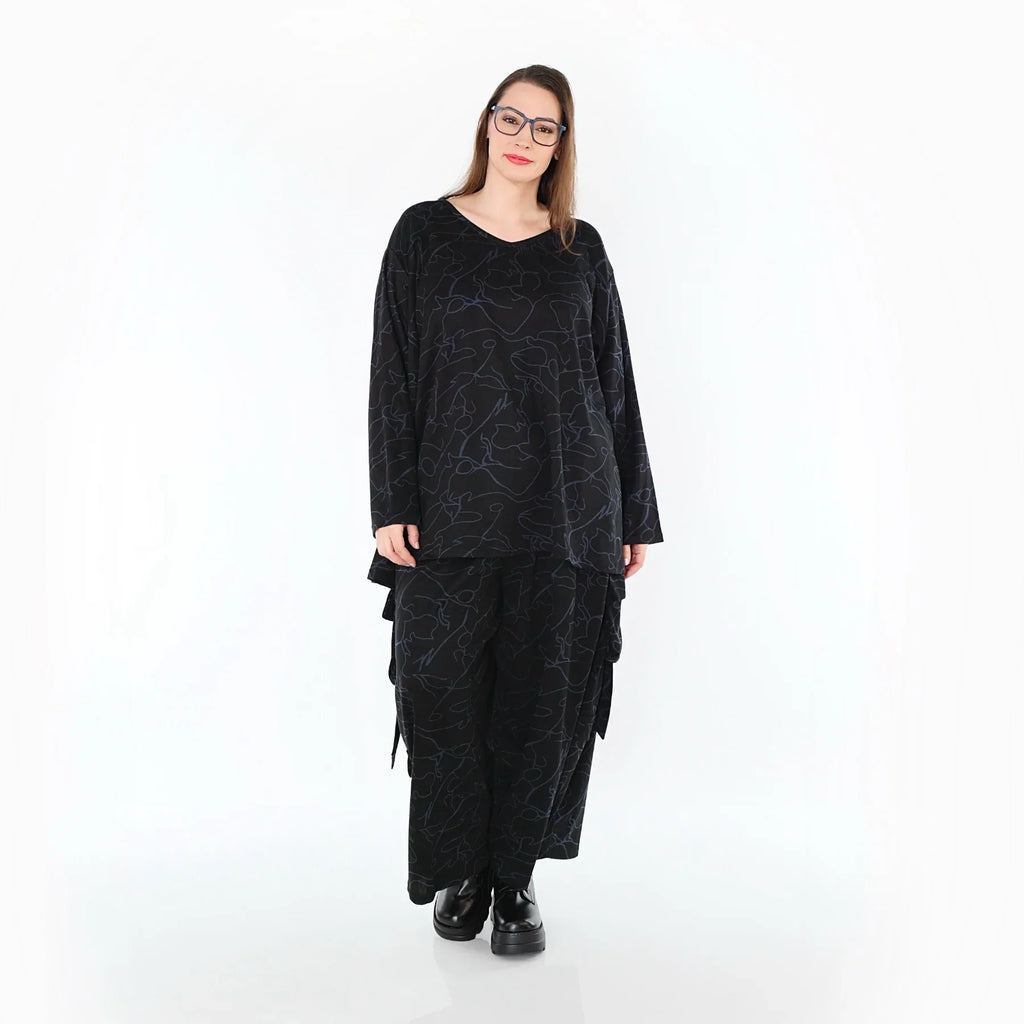 AKH Fashion 593 Big Shirt, noir-bleu