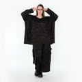 AKH Fashion 593 Grand T-shirt, Noir-Marron