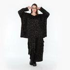 AKH Fashion 593 Grand T-shirt, Noir-Marron