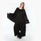AKH Fashion 593 Grand T-shirt, Noir-Marron