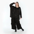 AKH Fashion 593 Grand T-shirt, Noir-Marron