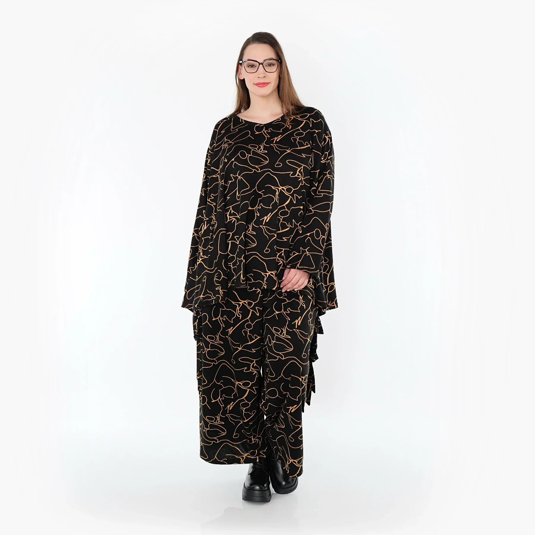AKH Fashion 593 Big Shirt, noir-orange